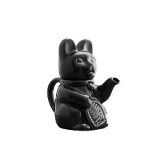 TEA POT CHINA CAT STONWARE BLACK 